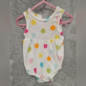 Vintage Carter’s Terrycloth Polka Dot Romper Sunsuit – Y2K Era | 9 Months